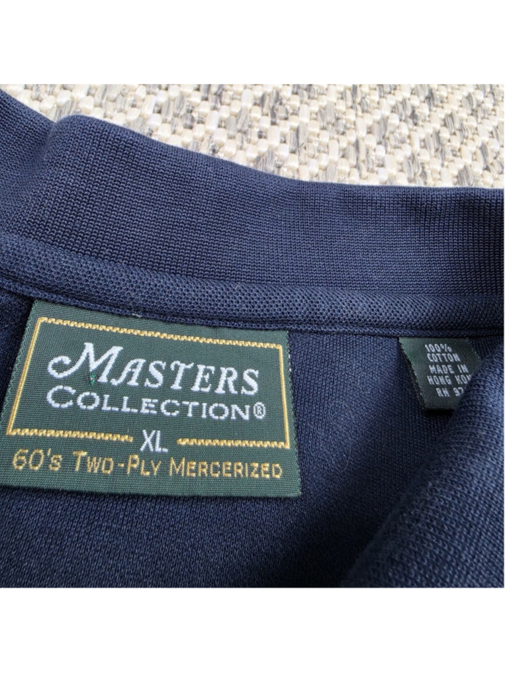 Masters Collection Polo Shirt XL Navy Augusta National Golf Tournament Vintage - Picture 5 of 8